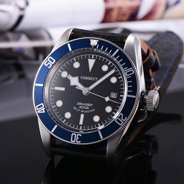 41mm automatic men watch sapphire glass st movement rotating bezel leather strap date window, Slivery;brown
41mm automatic men watch sapphire glass st movement rotating bezel leather strap date window, Slivery;brown