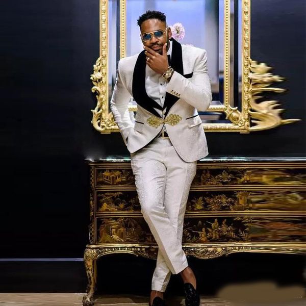 designer white groomsmen tuxedos black shawl lapel one button men's blazer suits man jacket and pants, Black;gray
designer white groomsmen tuxedos black shawl lapel one button men's blazer suits man jacket and pants, Black;gray