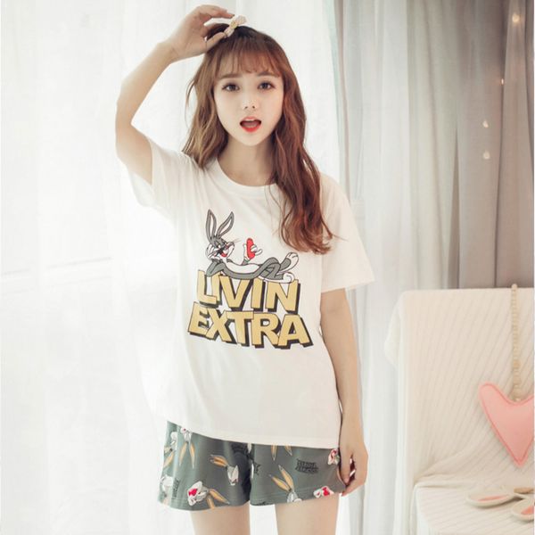 summer new women pajamas sets short sleeve pant pajamas cartoon print home wear serve lovely sleepwear girls pijamas mujer, Blue;gray
summer new women pajamas sets short sleeve pant pajamas cartoon print home wear serve lovely sleepwear girls pijamas mujer, Blue;gray
