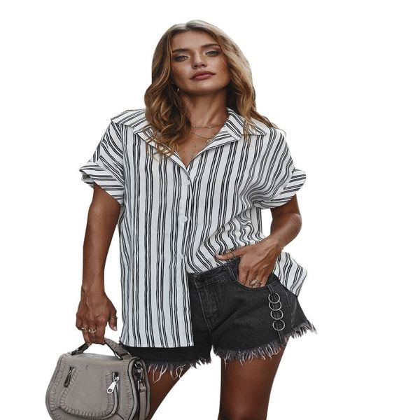 fashion women summer casual shirts v neck striped cuffed sleeve button down shirts clothing, White
fashion women summer casual shirts v neck striped cuffed sleeve button down shirts clothing, White