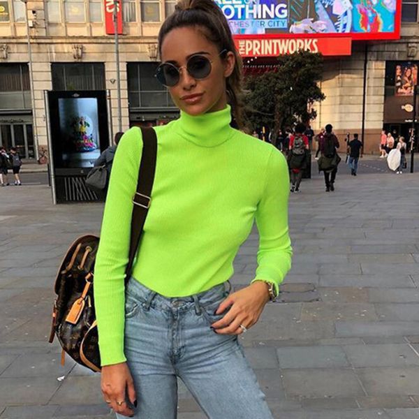 2018 autumn neon women sweatshirt slim knitting winter basic knitting tee solid cotton turtleneck women tee top, Black
2018 autumn neon women sweatshirt slim knitting winter basic knitting tee solid cotton turtleneck women tee top, Black