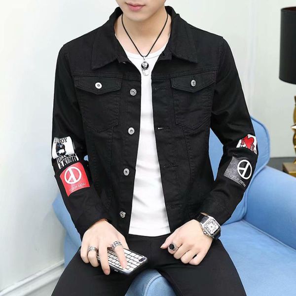 maggie's walker spring new korean tide brand letter printing casual handsome slim college wind men's denim jacket, Black;brown
maggie's walker spring new korean tide brand letter printing casual handsome slim college wind men's denim jacket, Black;brown