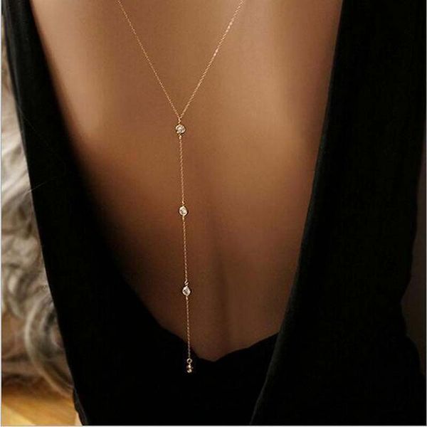 crystal chain back pendant necklace jewelry charms simple long necklace women collares necklaces & pendants, Silver
crystal chain back pendant necklace jewelry charms simple long necklace women collares necklaces & pendants, Silver