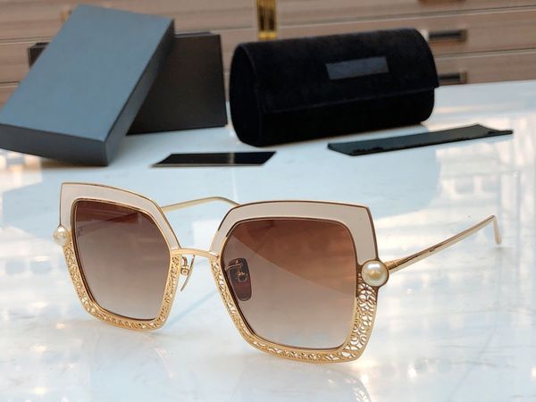 2020 new brown gold hollow out metal frame with pearl brown glasses fashion designer men women sunglasses with box and dastbag, White;black
2020 new brown gold hollow out metal frame with pearl brown glasses fashion designer men women sunglasses with box and dastbag, White;black