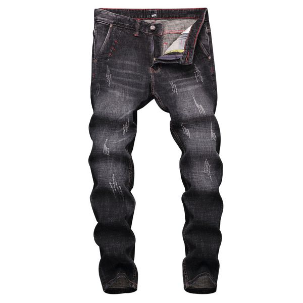 2019 black color denim mens jeans slim fit classic ripped jeans for men brand clothing italian style stripe, Blue
2019 black color denim mens jeans slim fit classic ripped jeans for men brand clothing italian style stripe, Blue