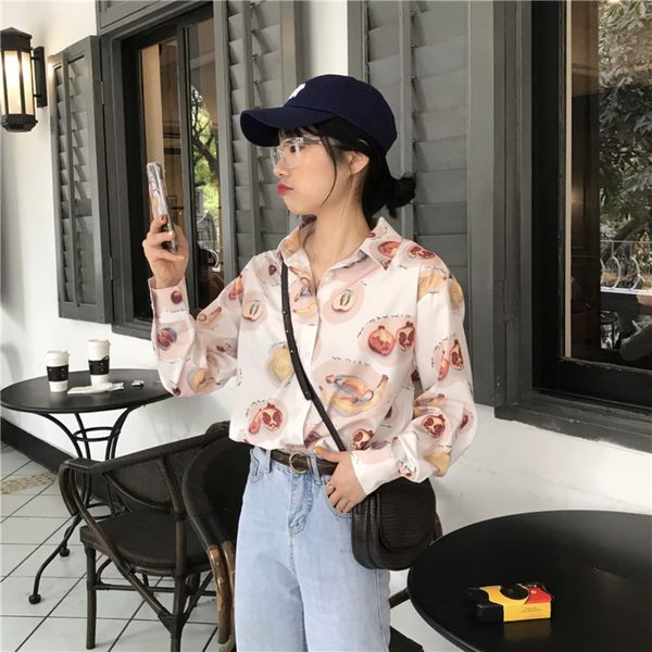 fashon new design women chiffon blouse long sleeve ladies loose cute fruit print loose office shirt, White
fashon new design women chiffon blouse long sleeve ladies loose cute fruit print loose office shirt, White