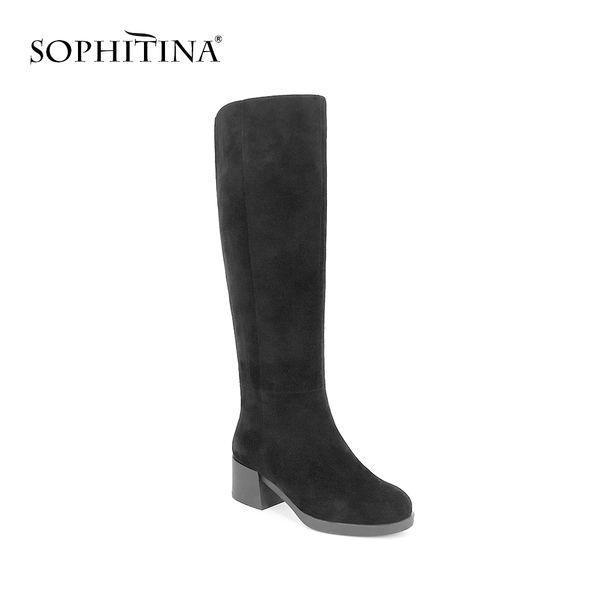 sophitina new winter boots for women genuine leather sheep suede shoes quality short plush rubber sole warm knee-high boots ba9, Black
sophitina new winter boots for women genuine leather sheep suede shoes quality short plush rubber sole warm knee-high boots ba9, Black