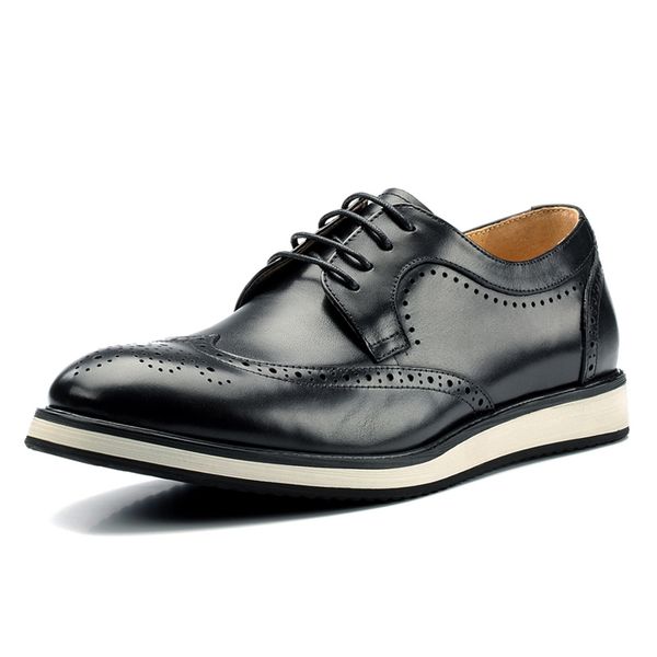new genuine leather flat platform men's carved footwear formal dress handmade round toe comfortable brogue shoes, Black
new genuine leather flat platform men's carved footwear formal dress handmade round toe comfortable brogue shoes, Black