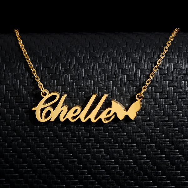name necklace name chain gold butterfly pendant gift for girl butterfly necklace with personalized gold chain, Silver
name necklace name chain gold butterfly pendant gift for girl butterfly necklace with personalized gold chain, Silver