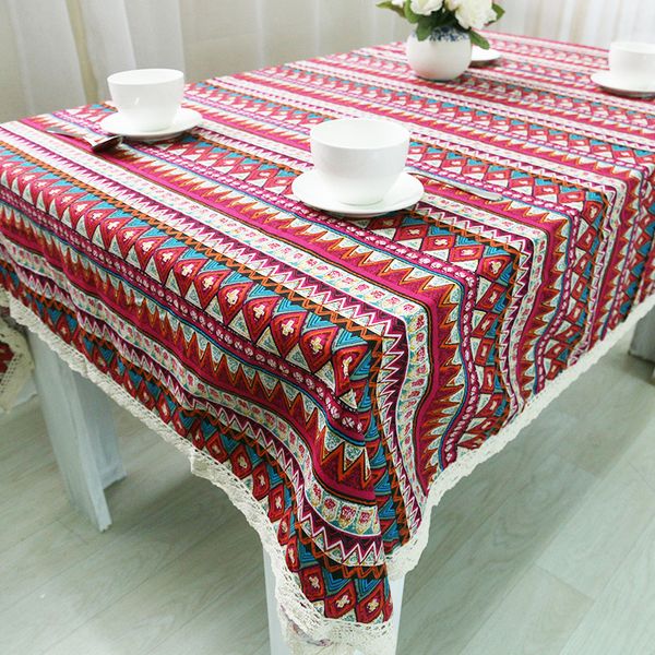 table cloth bohemian kitchen tablecloth national style linen cotton with lace decorative cover
table cloth bohemian kitchen tablecloth national style linen cotton with lace decorative cover