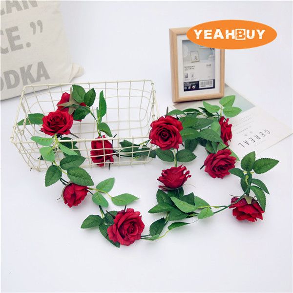 2.3m 9colors 1pc artificial silk rose flower vine hanging decorative rattan plants leaves artificials garland home wedding wall decoration
2.3m 9colors 1pc artificial silk rose flower vine hanging decorative rattan plants leaves artificials garland home wedding wall decoration