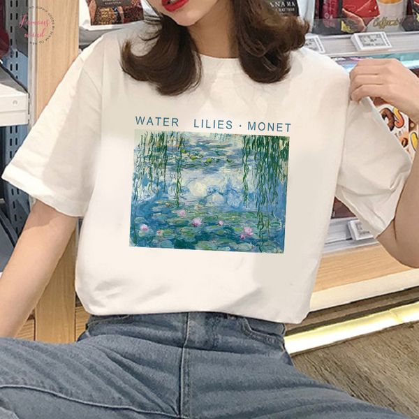 water lilies funny print shirt female summer fashion large size loose cartoon oil painting harajuku o neck female t shirt, White
water lilies funny print shirt female summer fashion large size loose cartoon oil painting harajuku o neck female t shirt, White