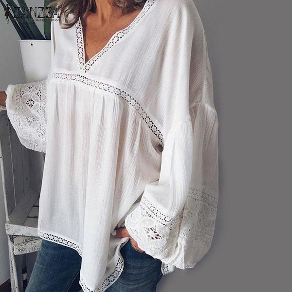 fashion lace patchwork blouse women tunic 2019 zanzea v neck blusas mujer female autumn puff sleeve shirts plus size s-5xl, White
fashion lace patchwork blouse women tunic 2019 zanzea v neck blusas mujer female autumn puff sleeve shirts plus size s-5xl, White