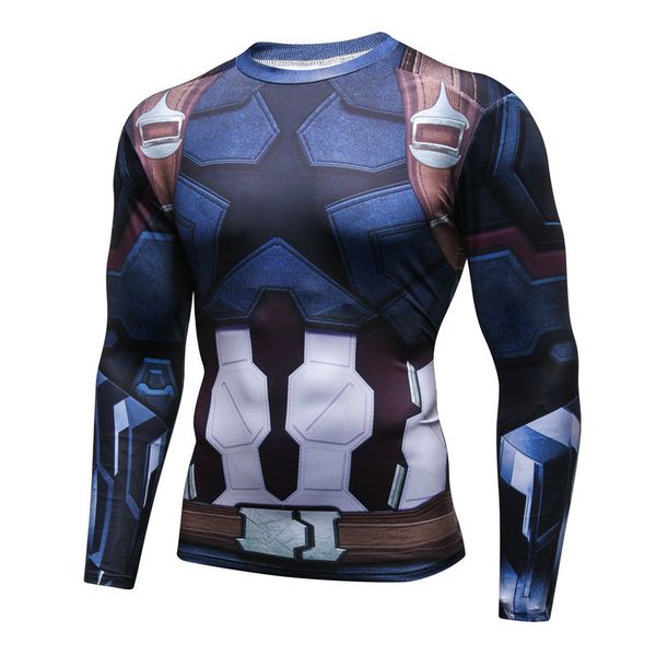 2018 new style america captain men long-sleeve bodysuit 3d casual sports quick-dry fitness suit, White;black
2018 new style america captain men long-sleeve bodysuit 3d casual sports quick-dry fitness suit, White;black