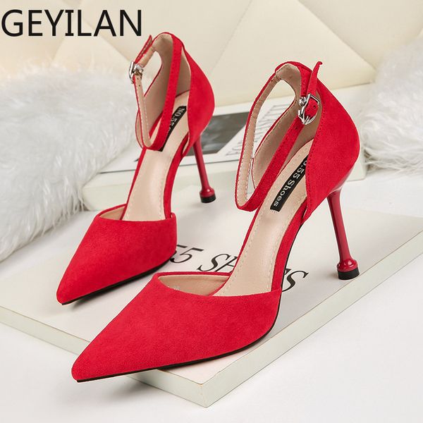 women shoes pointed toe ladies pumps flock high heels 9cm shoes party wedding pumps buckle strap, Black
women shoes pointed toe ladies pumps flock high heels 9cm shoes party wedding pumps buckle strap, Black