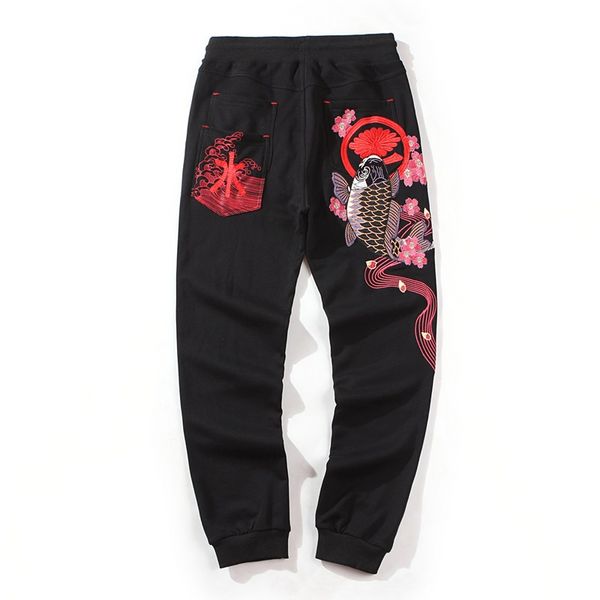 

2019 chinese style men's embroidery squid sweatpants tide youth harlan sports leisure thin student trousers spring winter sa-95, Black