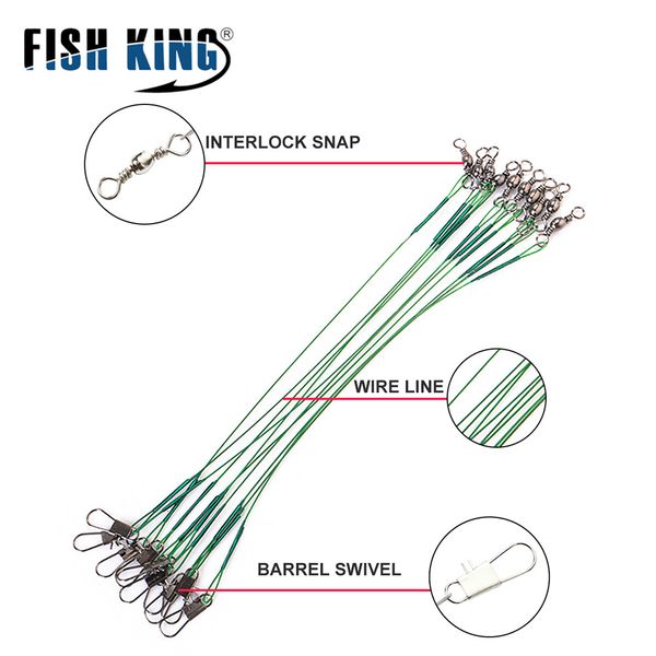 10pcs/lot steel wire leader with swivel fishing accessory 3 colors olta leadcore leash 15cm 20cm 25cm 30cm fishing line
10pcs/lot steel wire leader with swivel fishing accessory 3 colors olta leadcore leash 15cm 20cm 25cm 30cm fishing line