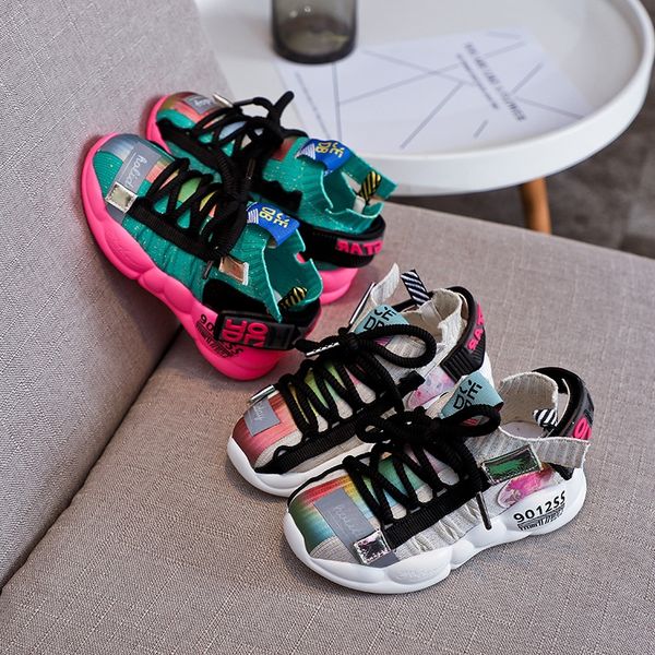 girls' sports sports shoes 2019 autumn children's mesh flying woven breathable daddy shoes, Black
girls' sports sports shoes 2019 autumn children's mesh flying woven breathable daddy shoes, Black