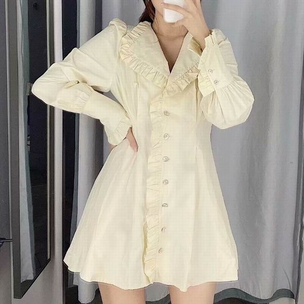 spring women dress 2020 new fashion full sleeve ruffles slim girl above knee dresses, Black;gray
spring women dress 2020 new fashion full sleeve ruffles slim girl above knee dresses, Black;gray