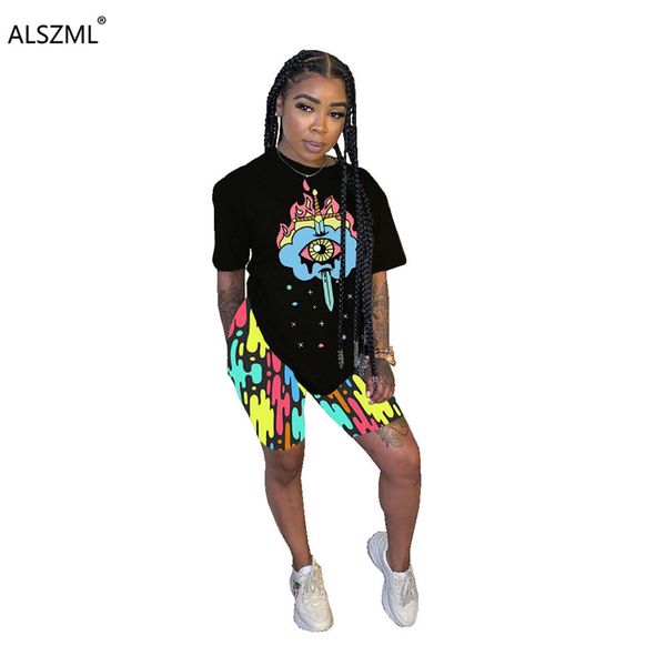 attractive graphic print two piece set summer casual o neck t-shirt and colorful shorts female tracksuit, White
attractive graphic print two piece set summer casual o neck t-shirt and colorful shorts female tracksuit, White