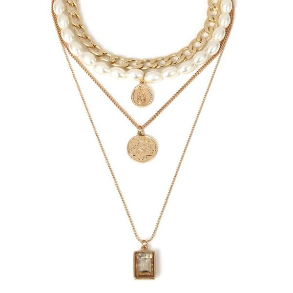 chokers party girl multi layered pearl bead choker necklace statement wedding mary coin crystal pendant collar women jewelry, Golden;silver
chokers party girl multi layered pearl bead choker necklace statement wedding mary coin crystal pendant collar women jewelry, Golden;silver