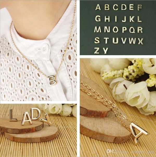 fashion gold plated 26 letters pendant necklaces women personalise alphabet charms choker necklace for ladies jewelry sale, Silver
fashion gold plated 26 letters pendant necklaces women personalise alphabet charms choker necklace for ladies jewelry sale, Silver