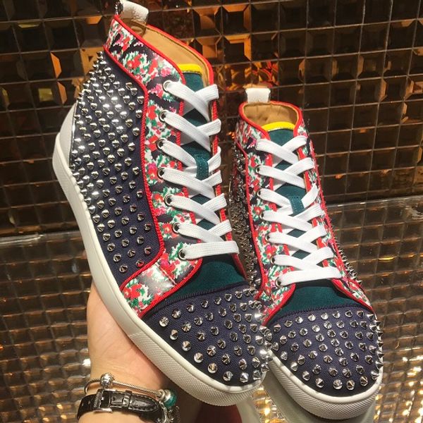fashion spikes genuine leather high sneaker shoes red bottom men,women shoes rivets casual flat outdoor footwear, Black
fashion spikes genuine leather high sneaker shoes red bottom men,women shoes rivets casual flat outdoor footwear, Black