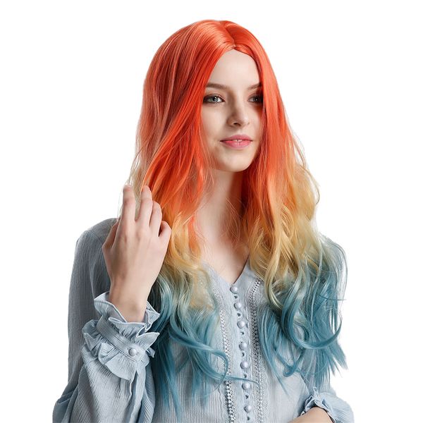 long multicolor wigs for women ombre color wavy curly hair wig natural looking for daily party cosplay use, Black
long multicolor wigs for women ombre color wavy curly hair wig natural looking for daily party cosplay use, Black
