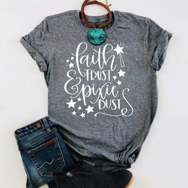faith trust & pixie dust t-shirt young girl style women fashion cotton casual christian t-shirt pretty cotton slogan vintage tee, White
faith trust & pixie dust t-shirt young girl style women fashion cotton casual christian t-shirt pretty cotton slogan vintage tee, White