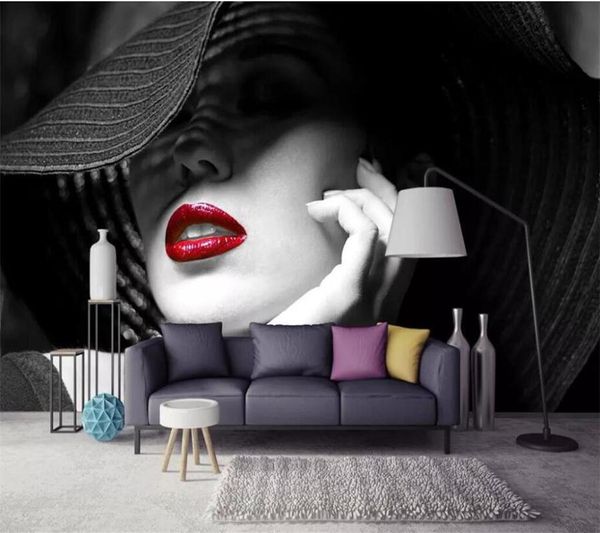 mural custom wallpaper black and white contrast color red lips modern minimalist fashion tv sofa background 3d wallpaper
mural custom wallpaper black and white contrast color red lips modern minimalist fashion tv sofa background 3d wallpaper