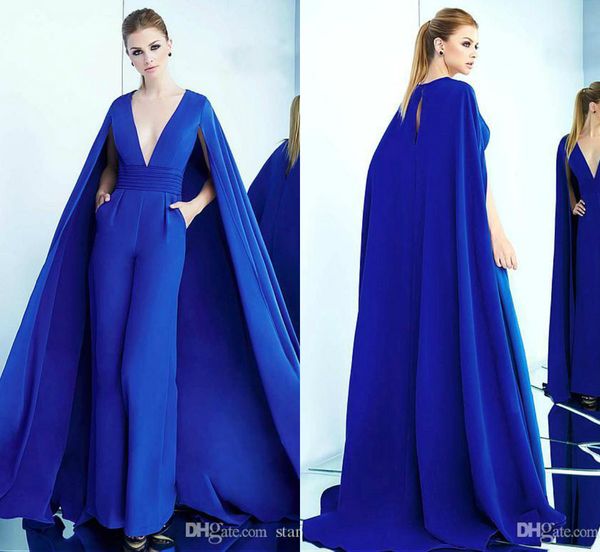 roya blue jumpsuit with wrap v neck satin arabic evening dresses custom made robes de soirée dubai prom dress with pocket sweep train, Black
roya blue jumpsuit with wrap v neck satin arabic evening dresses custom made robes de soirée dubai prom dress with pocket sweep train, Black