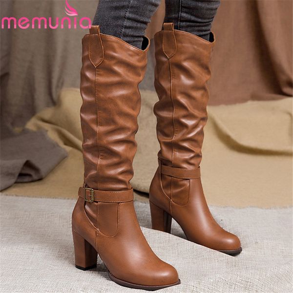 memunia 2020 new arrival knee high boots women slip on round toe autumn winter boots classic high heels party dress shoes woman, Black
memunia 2020 new arrival knee high boots women slip on round toe autumn winter boots classic high heels party dress shoes woman, Black