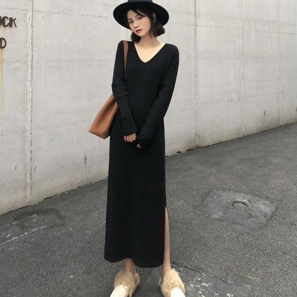 lanmrem 2019 осень и зима новинка мода джокер pit solid color knit long v-образный вырез либерален сплит платье pb234, Black;gray
lanmrem 2019 осень и зима новинка мода джокер pit solid color knit long v-образный вырез либерален сплит платье pb234, Black;gray