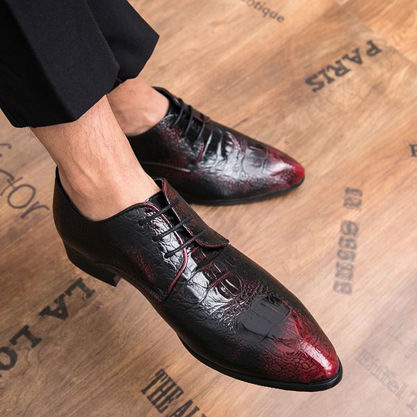 rommedal men formal shoes crocodile skin lace up men point toe leather shoes man business party wedding dress new fashion, Black
rommedal men formal shoes crocodile skin lace up men point toe leather shoes man business party wedding dress new fashion, Black