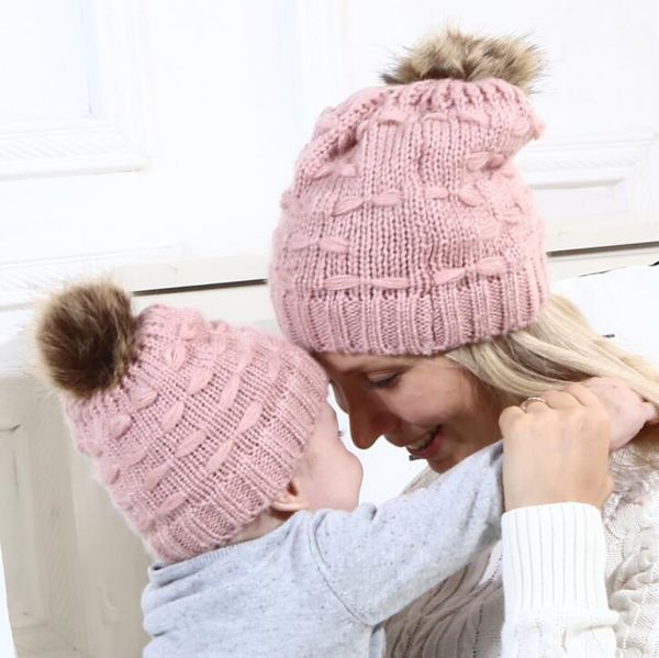 mother child daughter son baby winter warm soft knit hat family crochet beanie ski cap with pom pom, Blue;gray
mother child daughter son baby winter warm soft knit hat family crochet beanie ski cap with pom pom, Blue;gray