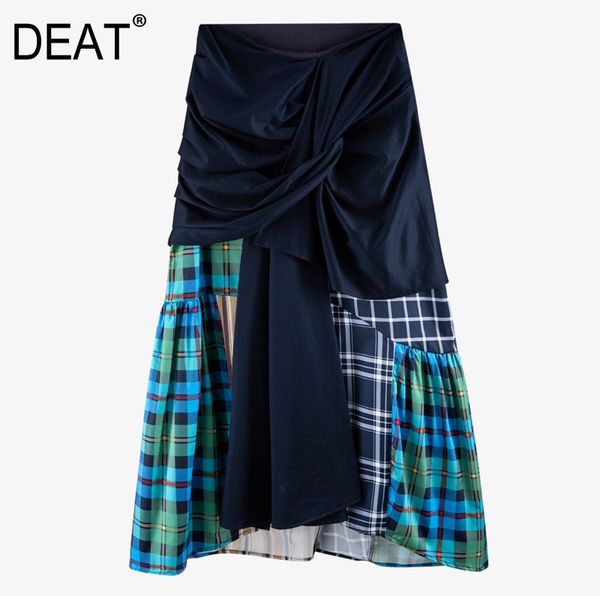 deat 2019 new high waist straight plaided patchwork contraset colors asymmetrical halfbody skirt female bottoms wj71805l, Black
deat 2019 new high waist straight plaided patchwork contraset colors asymmetrical halfbody skirt female bottoms wj71805l, Black