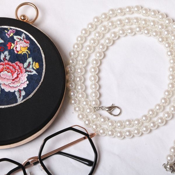 pearl chain bags strap beading shoulder belt women handbag strap chic handle accessories made abs pearl chain purses belt 2019, Black
pearl chain bags strap beading shoulder belt women handbag strap chic handle accessories made abs pearl chain purses belt 2019, Black