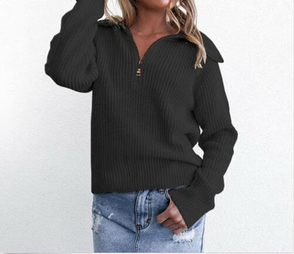 2019 new women's solid color warm patchwork knitted sweater sweater casual loose zipper v-neck shirt jumper pullover winter, White;black
2019 new women's solid color warm patchwork knitted sweater sweater casual loose zipper v-neck shirt jumper pullover winter, White;black