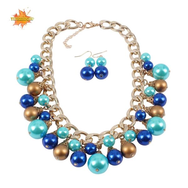 new design women faux pearls luxurious chain necklace earrings wedding bride vintage elegant jewelry set for women, Silver
new design women faux pearls luxurious chain necklace earrings wedding bride vintage elegant jewelry set for women, Silver