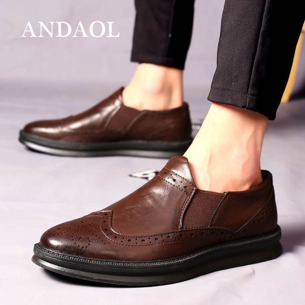andaol men's leather casual shoes genuine cow leather breaehable thick sole oxfords luxury slip-on business shoes, Black
andaol men's leather casual shoes genuine cow leather breaehable thick sole oxfords luxury slip-on business shoes, Black