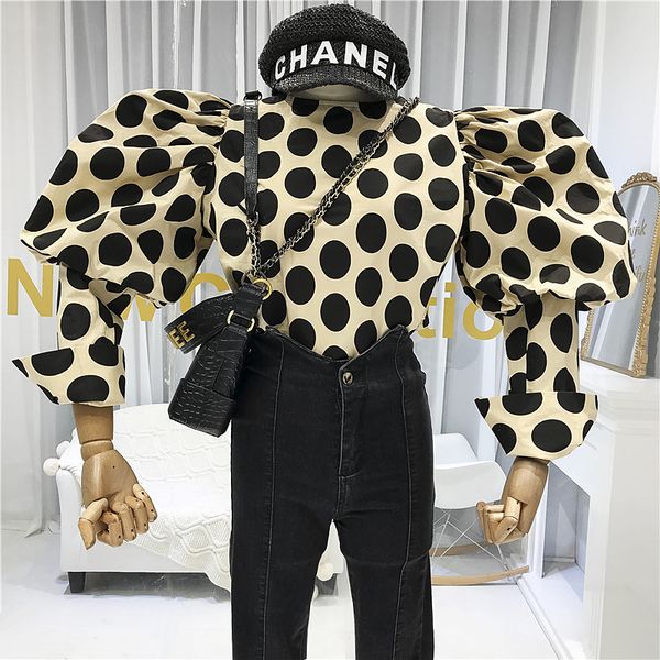new female retro shirt2019 early autumn circle neck shirt wave point printing pattern decoration irregular sleeve bottom shirt, White
new female retro shirt2019 early autumn circle neck shirt wave point printing pattern decoration irregular sleeve bottom shirt, White