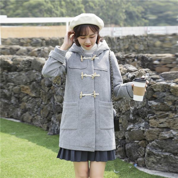 2019 new winter women wool blends coat hom button hooded upset not good coats outerwear pale blue 1132, Black
2019 new winter women wool blends coat hom button hooded upset not good coats outerwear pale blue 1132, Black