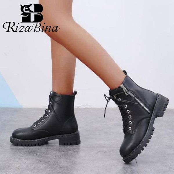 rizabina women ankle boots fashion lace up zipper string beads black motorcycles shoes women winter short flats boots size 35-40
rizabina women ankle boots fashion lace up zipper string beads black motorcycles shoes women winter short flats boots size 35-40