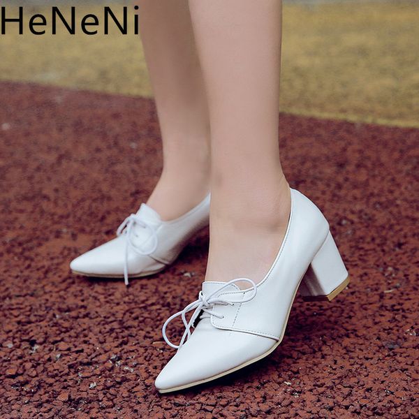 2019 women shoes pointed toe pumps leather square heel lace-up female high heels shoes zapatos mujer plus size 31-45, Black
2019 women shoes pointed toe pumps leather square heel lace-up female high heels shoes zapatos mujer plus size 31-45, Black