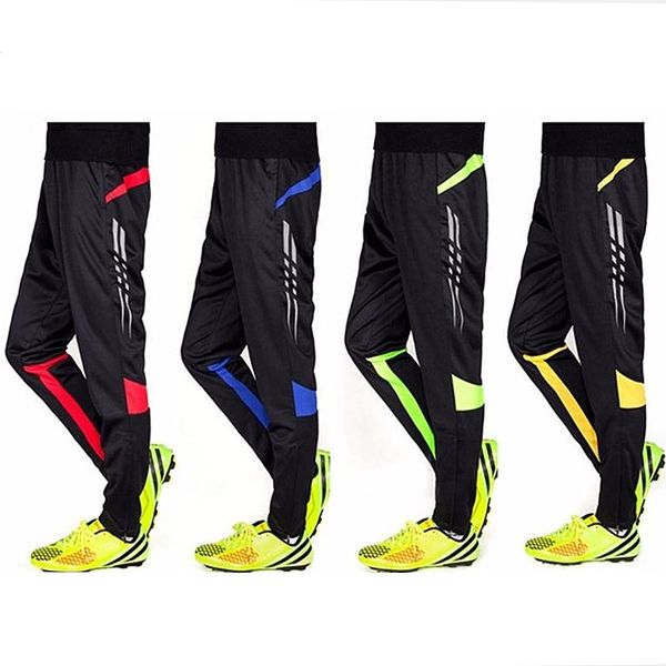 2020 men running pants football training soccer sweatpants active jogging trousers track gym clothing boys sports leggings 9051, Black;blue