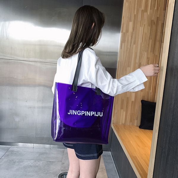2020 spring and summer new transparent tote bag pvc beach bag jelly fashion simple shoulder messenger
2020 spring and summer new transparent tote bag pvc beach bag jelly fashion simple shoulder messenger