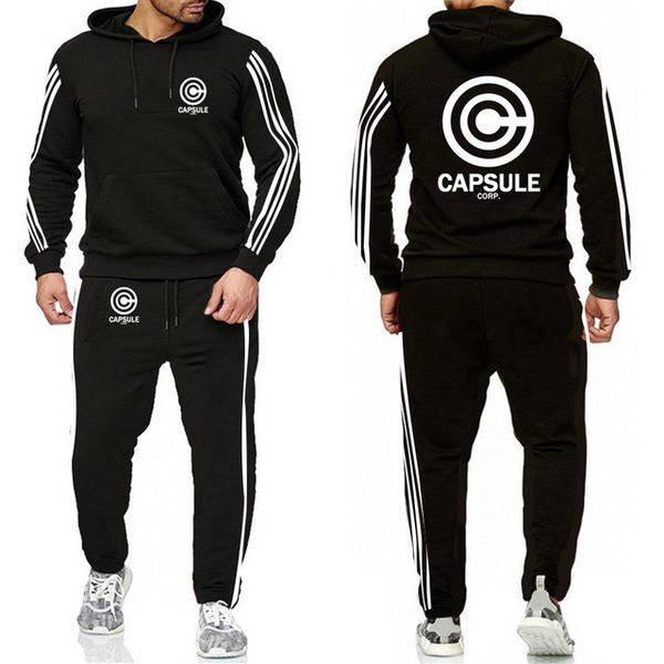 spring autumn hoodies men for anime z streetwear corp print sweatshirt men hoodies pants suit 2pcs