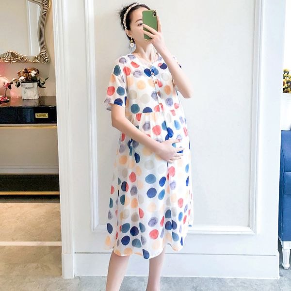 maternity dresses sweet dot printed chiffon long party dress summer fashion thin clothes for pregnant women elegant pregnancy, White
maternity dresses sweet dot printed chiffon long party dress summer fashion thin clothes for pregnant women elegant pregnancy, White