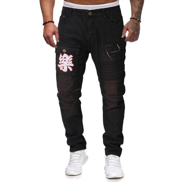2019 autumn foreign trade new style men's jeans fashion casual printed large size straight-leg trousers men's a generation of fa, Blue
2019 autumn foreign trade new style men's jeans fashion casual printed large size straight-leg trousers men's a generation of fa, Blue