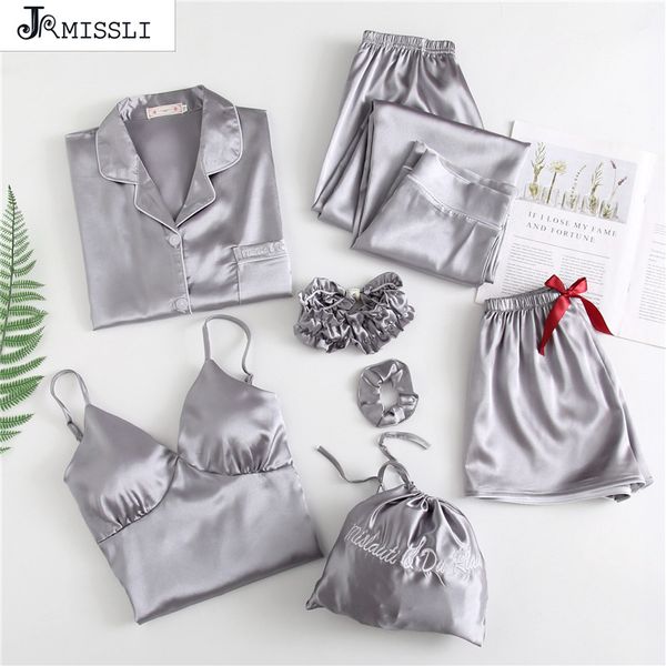 jrmissli 7 pieces nightwear sets satin sleepwear women pajamas lace slik sleep lounge ladies home wear clothing pants, Black;red
jrmissli 7 pieces nightwear sets satin sleepwear women pajamas lace slik sleep lounge ladies home wear clothing pants, Black;red